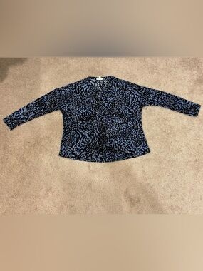 Dana Buchman Long Sleeve Animal Print Blouse